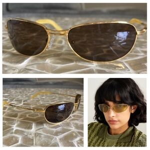 NEW!  90s vintage unisex curved angular oval sunglasses
